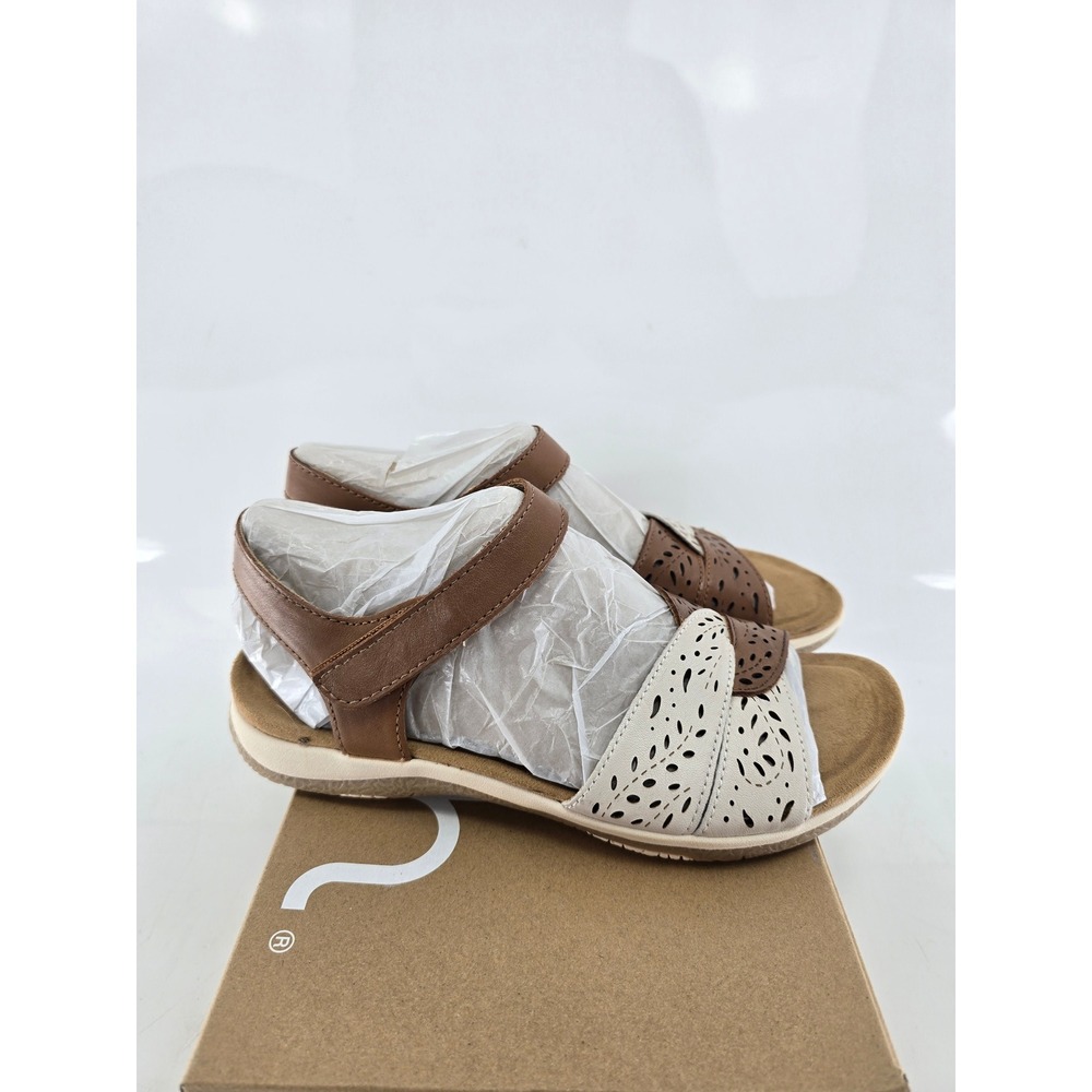 Earth Origins Sylo Sandals Womens 7 Brown Laser Cut Hook Loop Straps - New - Picture 7 of 9